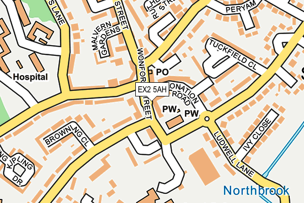 EX2 5AH map - OS OpenMap – Local (Ordnance Survey)