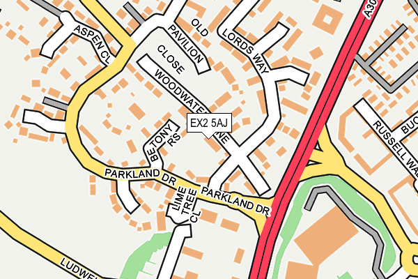 EX2 5AJ map - OS OpenMap – Local (Ordnance Survey)