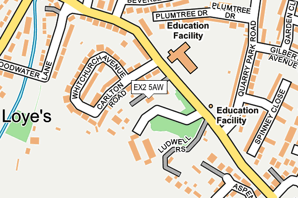 EX2 5AW map - OS OpenMap – Local (Ordnance Survey)
