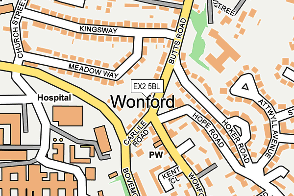 EX2 5BL map - OS OpenMap – Local (Ordnance Survey)