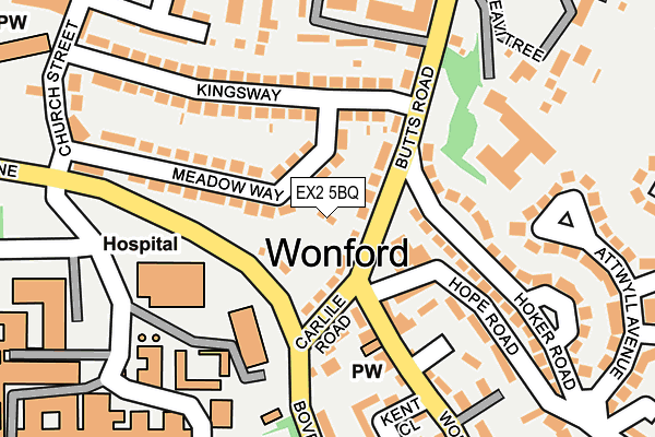 EX2 5BQ map - OS OpenMap – Local (Ordnance Survey)