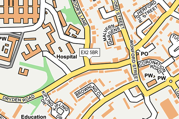 EX2 5BR map - OS OpenMap – Local (Ordnance Survey)