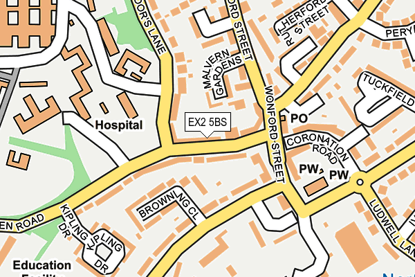 EX2 5BS map - OS OpenMap – Local (Ordnance Survey)