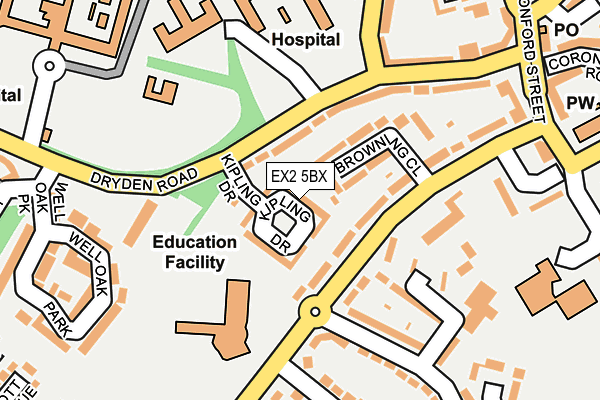 EX2 5BX map - OS OpenMap – Local (Ordnance Survey)