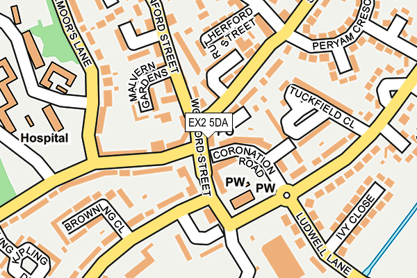 EX2 5DA map - OS OpenMap – Local (Ordnance Survey)