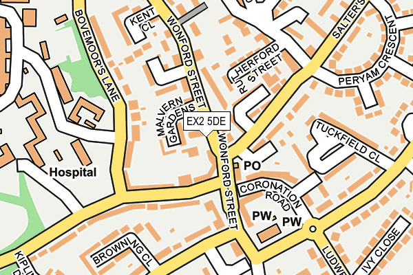 EX2 5DE map - OS OpenMap – Local (Ordnance Survey)