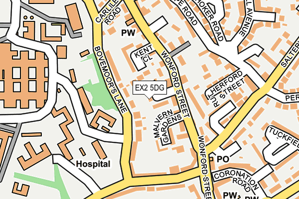 EX2 5DG map - OS OpenMap – Local (Ordnance Survey)