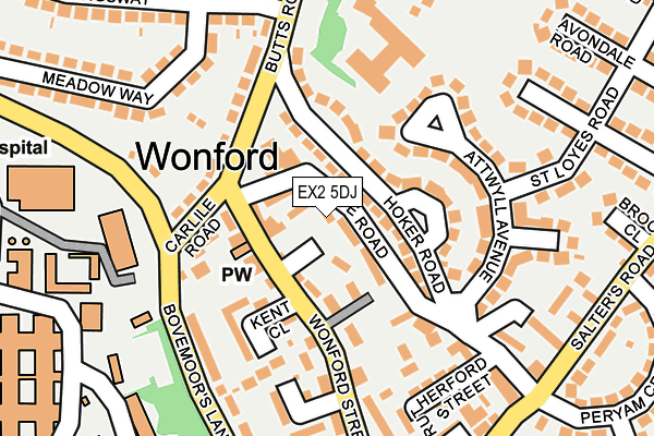 EX2 5DJ map - OS OpenMap – Local (Ordnance Survey)