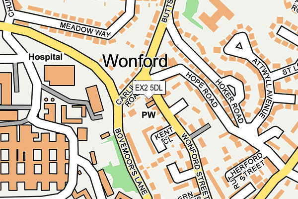 EX2 5DL map - OS OpenMap – Local (Ordnance Survey)