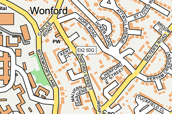 EX2 5DQ map - OS OpenMap – Local (Ordnance Survey)