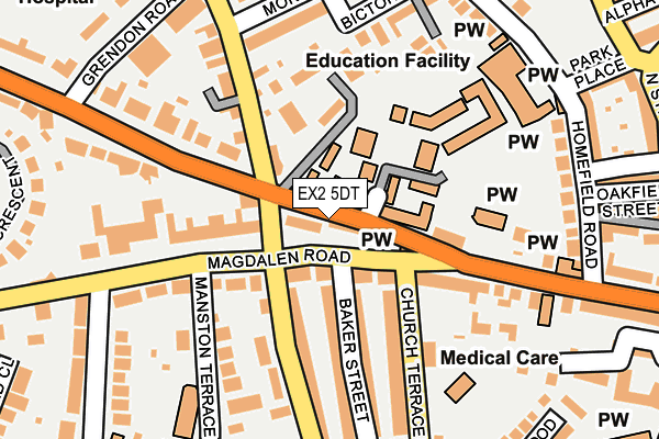 EX2 5DT map - OS OpenMap – Local (Ordnance Survey)