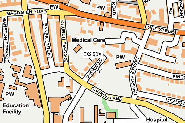 EX2 5DX map - OS OpenMap – Local (Ordnance Survey)