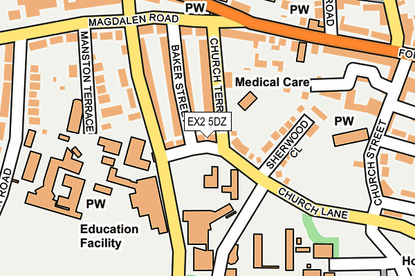 EX2 5DZ map - OS OpenMap – Local (Ordnance Survey)