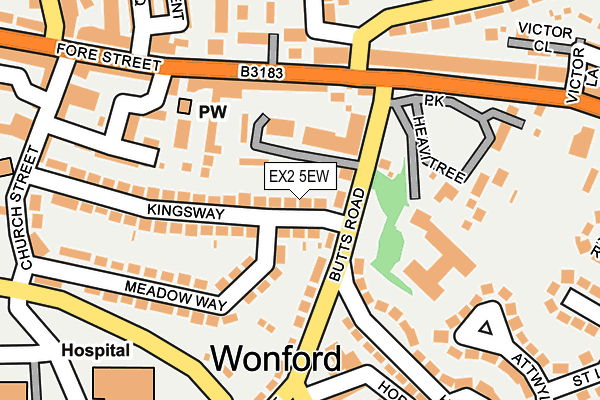 EX2 5EW map - OS OpenMap – Local (Ordnance Survey)