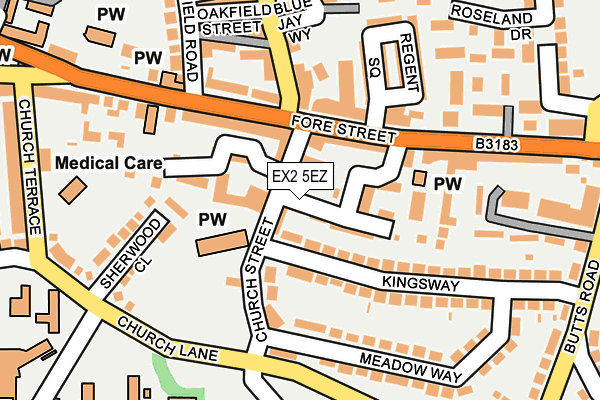 EX2 5EZ map - OS OpenMap – Local (Ordnance Survey)