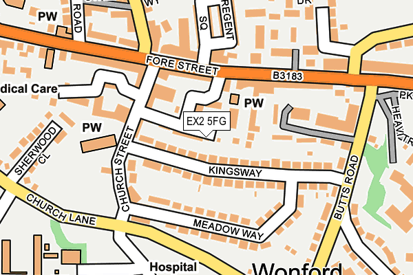 EX2 5FG map - OS OpenMap – Local (Ordnance Survey)