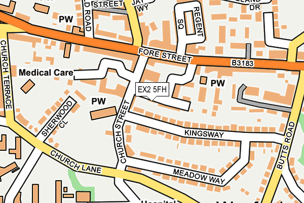 EX2 5FH map - OS OpenMap – Local (Ordnance Survey)