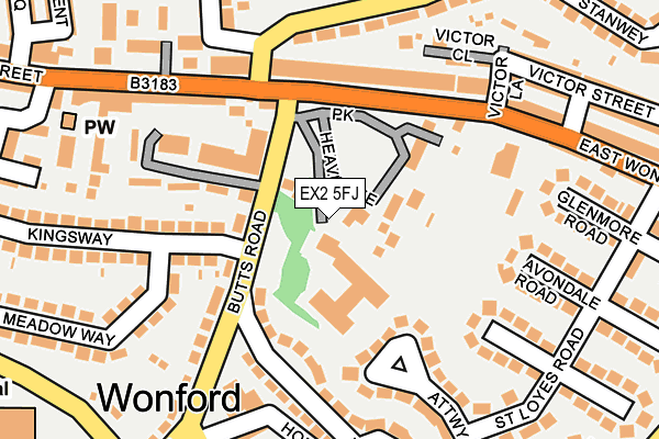 EX2 5FJ map - OS OpenMap – Local (Ordnance Survey)