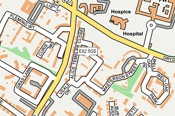 EX2 5GS map - OS OpenMap – Local (Ordnance Survey)