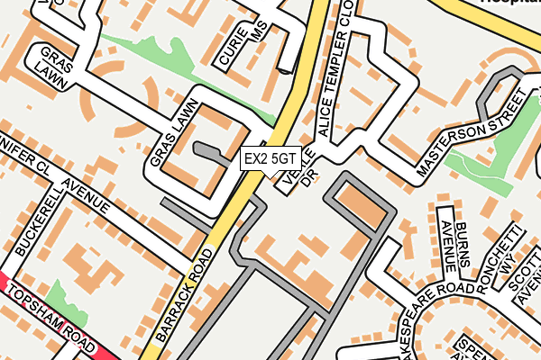 EX2 5GT map - OS OpenMap – Local (Ordnance Survey)