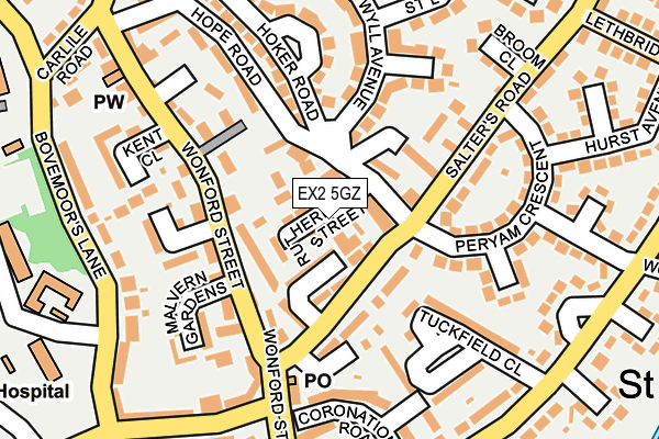 EX2 5GZ map - OS OpenMap – Local (Ordnance Survey)