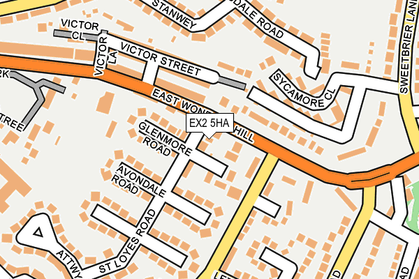EX2 5HA map - OS OpenMap – Local (Ordnance Survey)