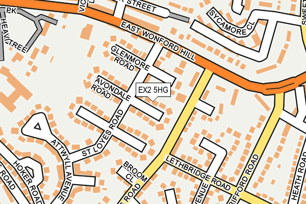 EX2 5HG map - OS OpenMap – Local (Ordnance Survey)