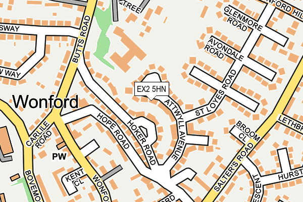 EX2 5HN map - OS OpenMap – Local (Ordnance Survey)