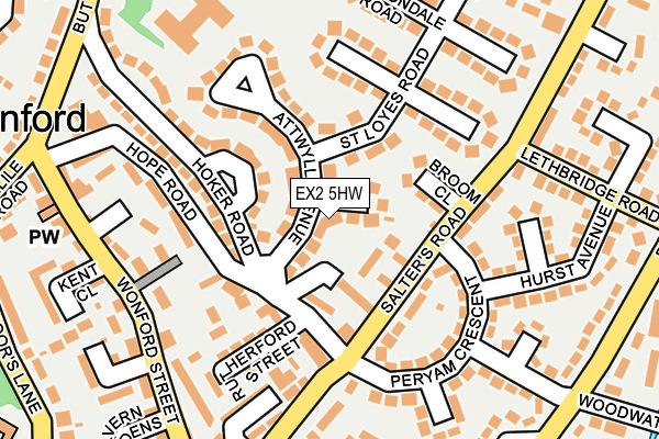 EX2 5HW map - OS OpenMap – Local (Ordnance Survey)