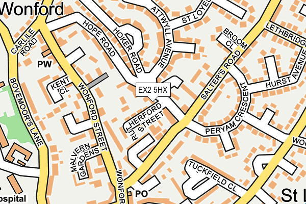 EX2 5HX map - OS OpenMap – Local (Ordnance Survey)