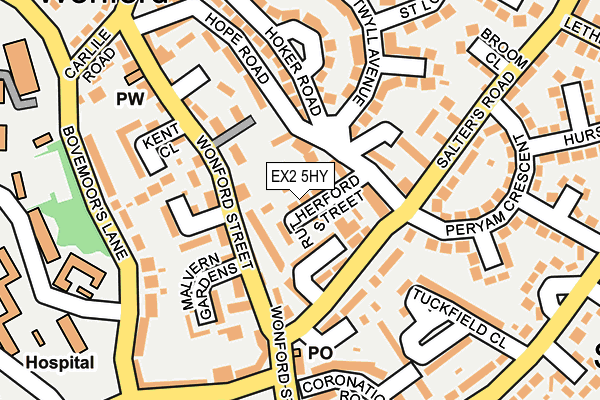 EX2 5HY map - OS OpenMap – Local (Ordnance Survey)