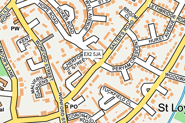 EX2 5JA map - OS OpenMap – Local (Ordnance Survey)