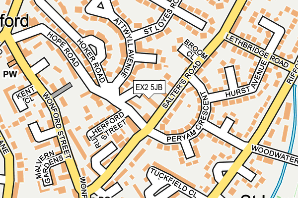 EX2 5JB map - OS OpenMap – Local (Ordnance Survey)
