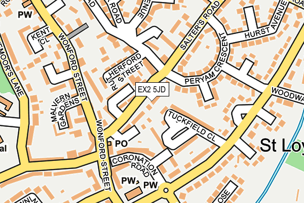 EX2 5JD map - OS OpenMap – Local (Ordnance Survey)