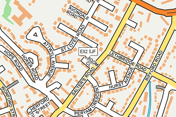 EX2 5JF map - OS OpenMap – Local (Ordnance Survey)