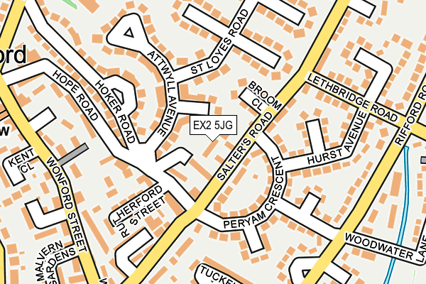 EX2 5JG map - OS OpenMap – Local (Ordnance Survey)