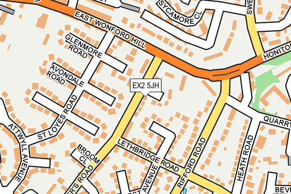 EX2 5JH map - OS OpenMap – Local (Ordnance Survey)