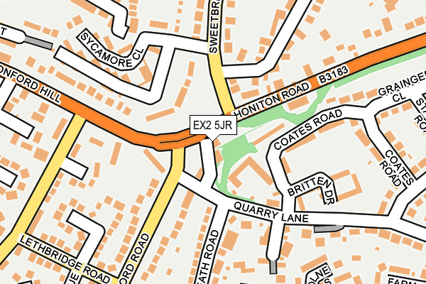 EX2 5JR map - OS OpenMap – Local (Ordnance Survey)