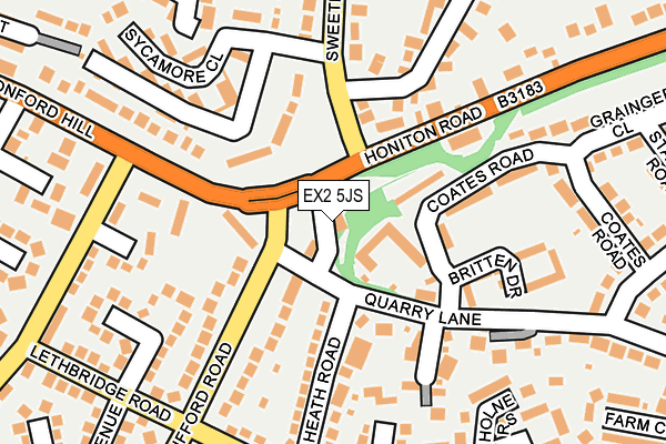 EX2 5JS map - OS OpenMap – Local (Ordnance Survey)