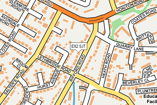 EX2 5JT map - OS OpenMap – Local (Ordnance Survey)