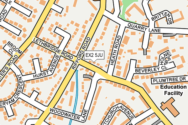 EX2 5JU map - OS OpenMap – Local (Ordnance Survey)