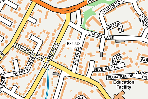 EX2 5JX map - OS OpenMap – Local (Ordnance Survey)