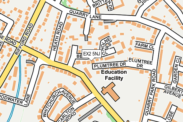 EX2 5NJ map - OS OpenMap – Local (Ordnance Survey)