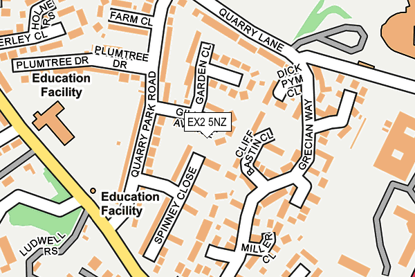 EX2 5NZ map - OS OpenMap – Local (Ordnance Survey)