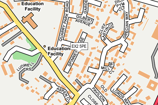 EX2 5PE map - OS OpenMap – Local (Ordnance Survey)