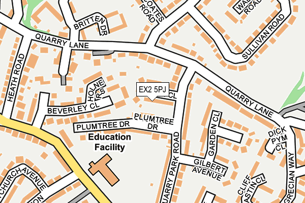 EX2 5PJ map - OS OpenMap – Local (Ordnance Survey)