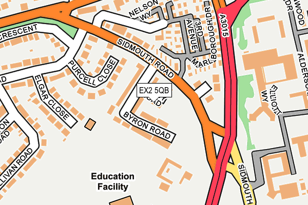 EX2 5QB map - OS OpenMap – Local (Ordnance Survey)