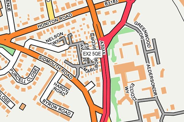 EX2 5QE map - OS OpenMap – Local (Ordnance Survey)