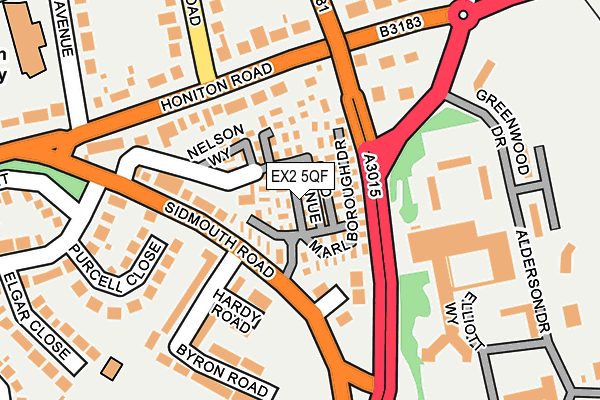 EX2 5QF map - OS OpenMap – Local (Ordnance Survey)