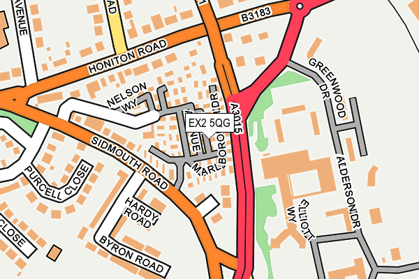 EX2 5QG map - OS OpenMap – Local (Ordnance Survey)